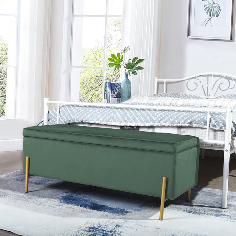 Everly Quinn Upholstered Flip Top Storage Bench Wayfair